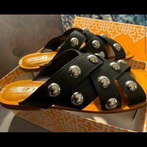 Black Sandals | Gianni Bini | Flat Sandals | Slide-Ins